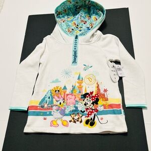 NWT Disney Resort Girls XS Sweatshirt Hooded Multicolor W/ LS
